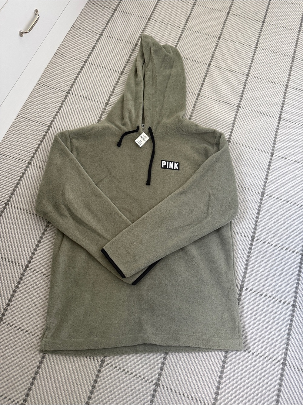 PINK Victoria's Secret Olive Green Fleece Hoodie